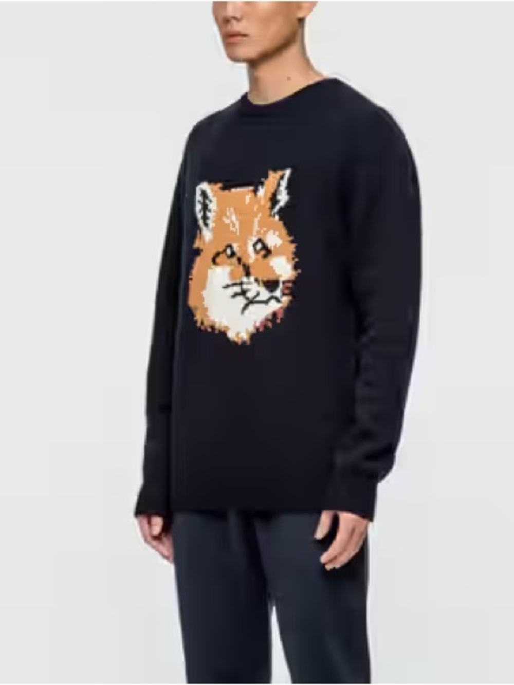 Maison Kitsune Tri Color Fox Head Logo Sweater XL